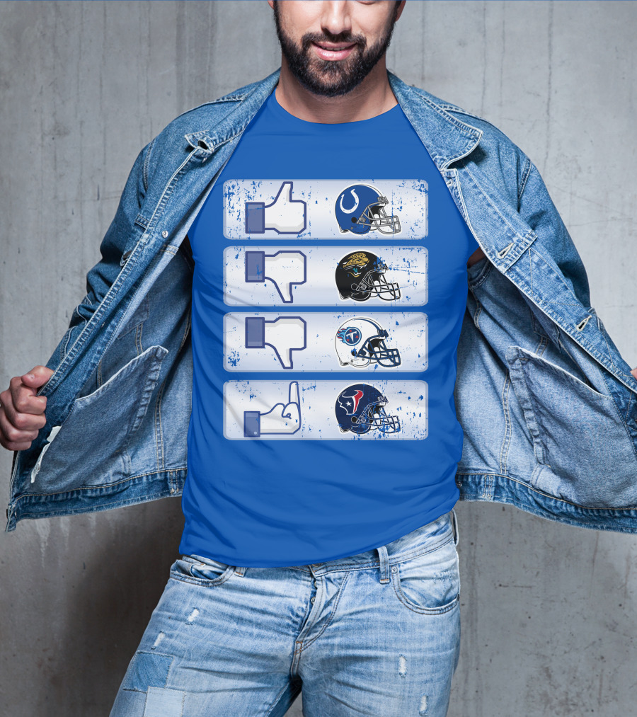 Indianapolis Colts Helmet Thumbs Up Rival Nfl Teams Jaguars Titans Texans T-Shirt