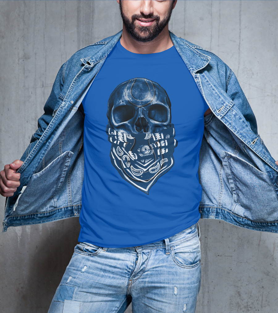 Indianapolis Colts Bandana Skull T-Shirt