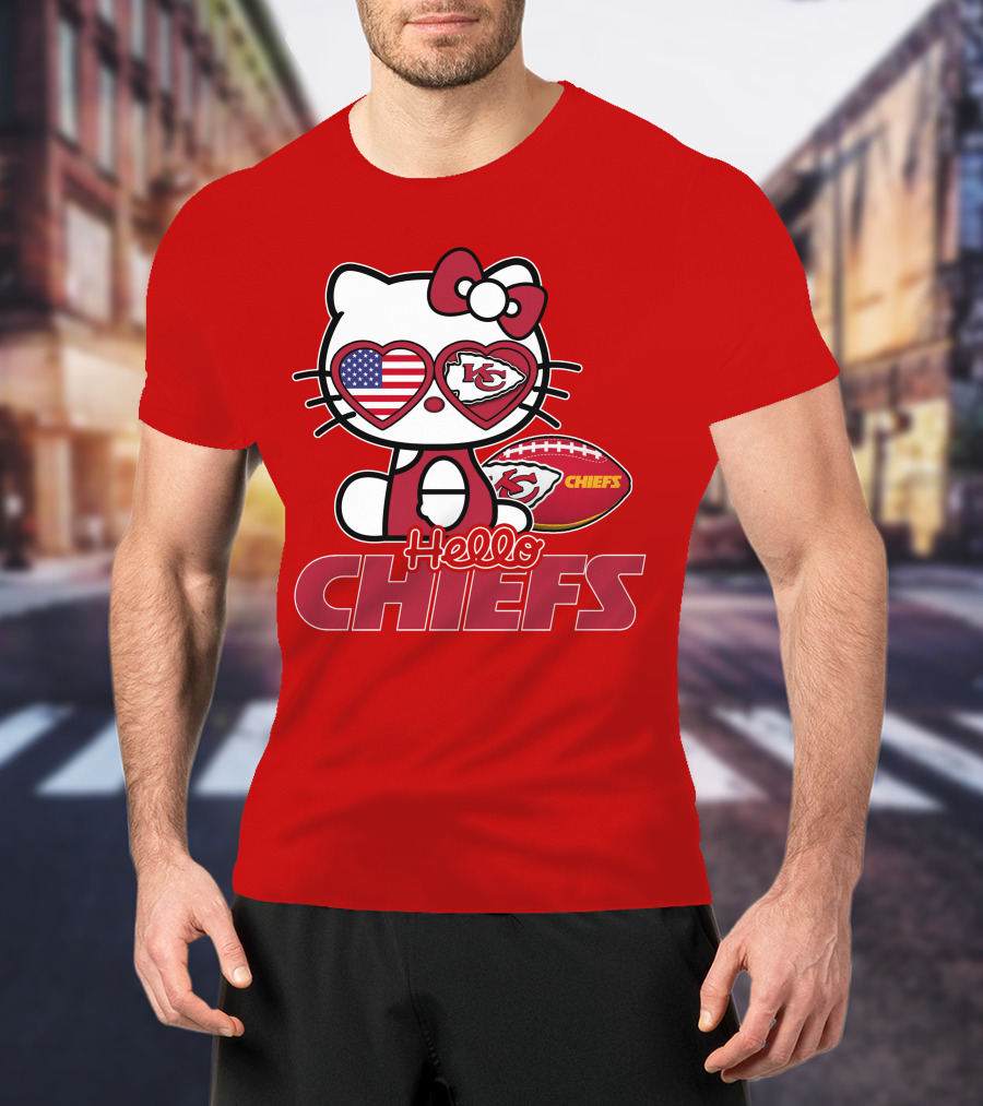 Hello Kitty Chiefs Kansas City Football USA T-Shirt