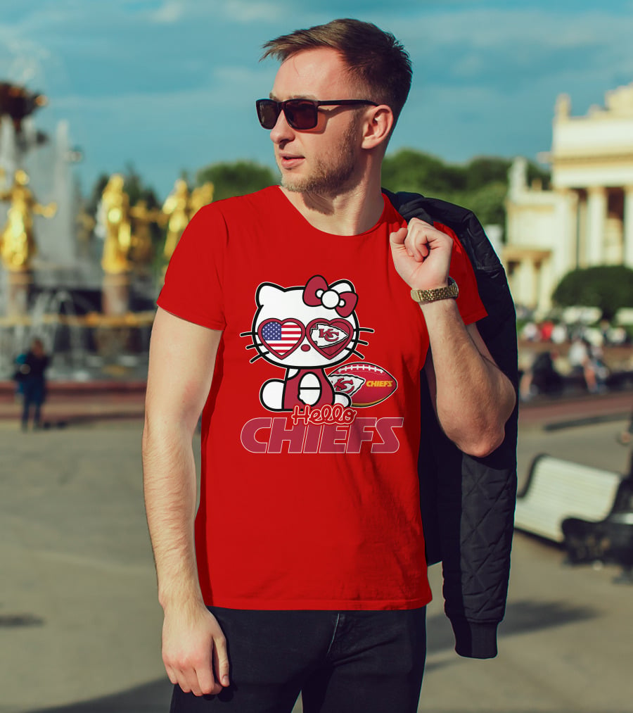 Hello Kitty Chiefs Kansas City Football USA T-Shirt