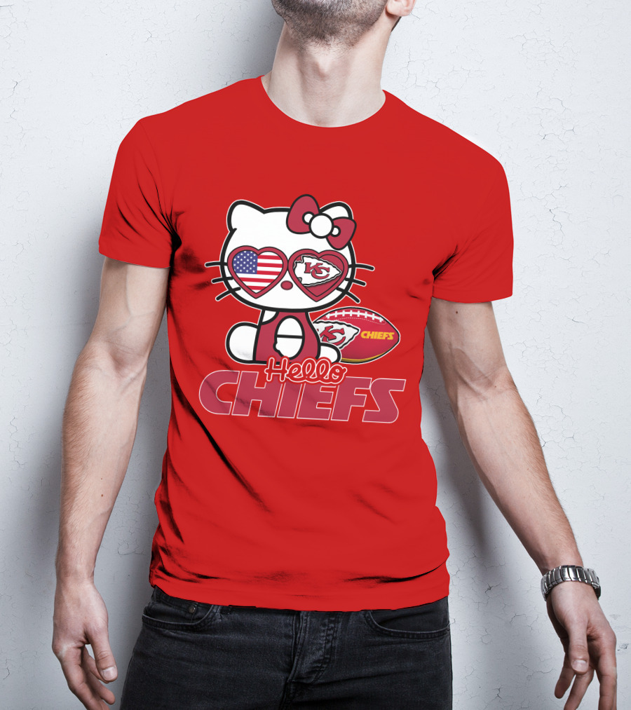 Hello Kitty Chiefs Kansas City Football USA T-Shirt