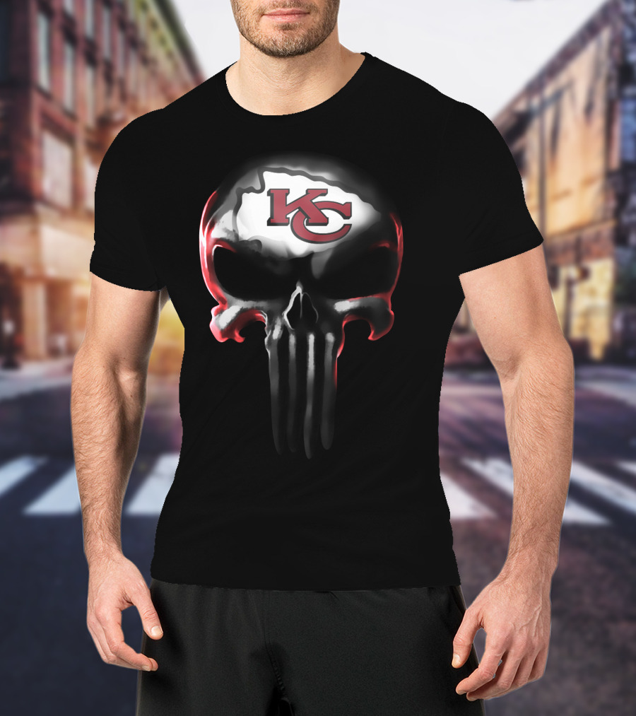 Kansas City Chiefs Kc Skull T-Shirt