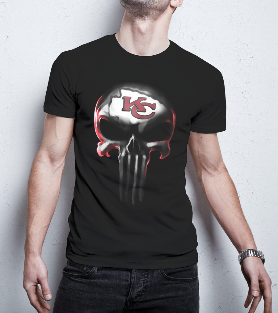 Kansas City Chiefs Kc Skull T-Shirt
