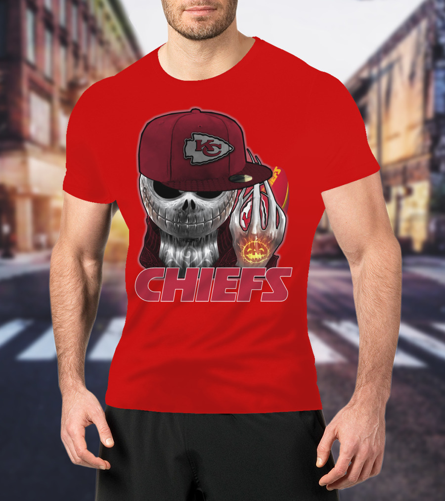 Jackskull Chiefs Kansas City Football T-Shirt
