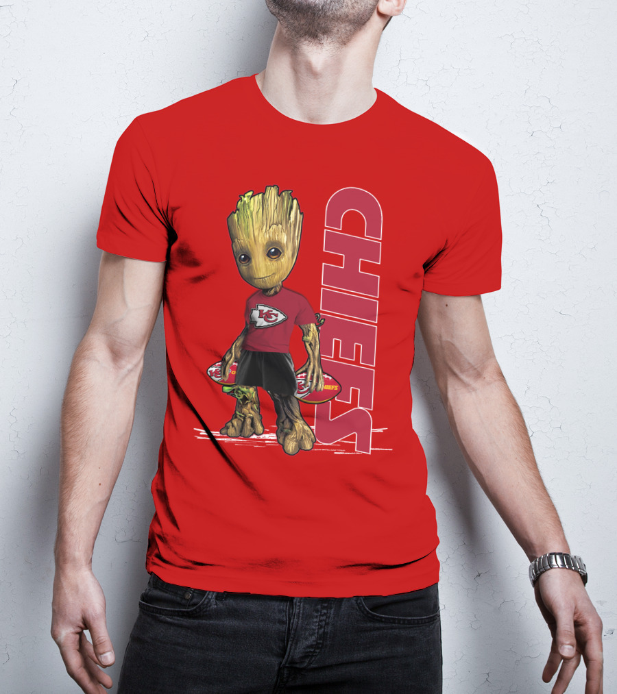 Groot V1 Kansas City Chiefs Football Character Chiefs T-Shirt