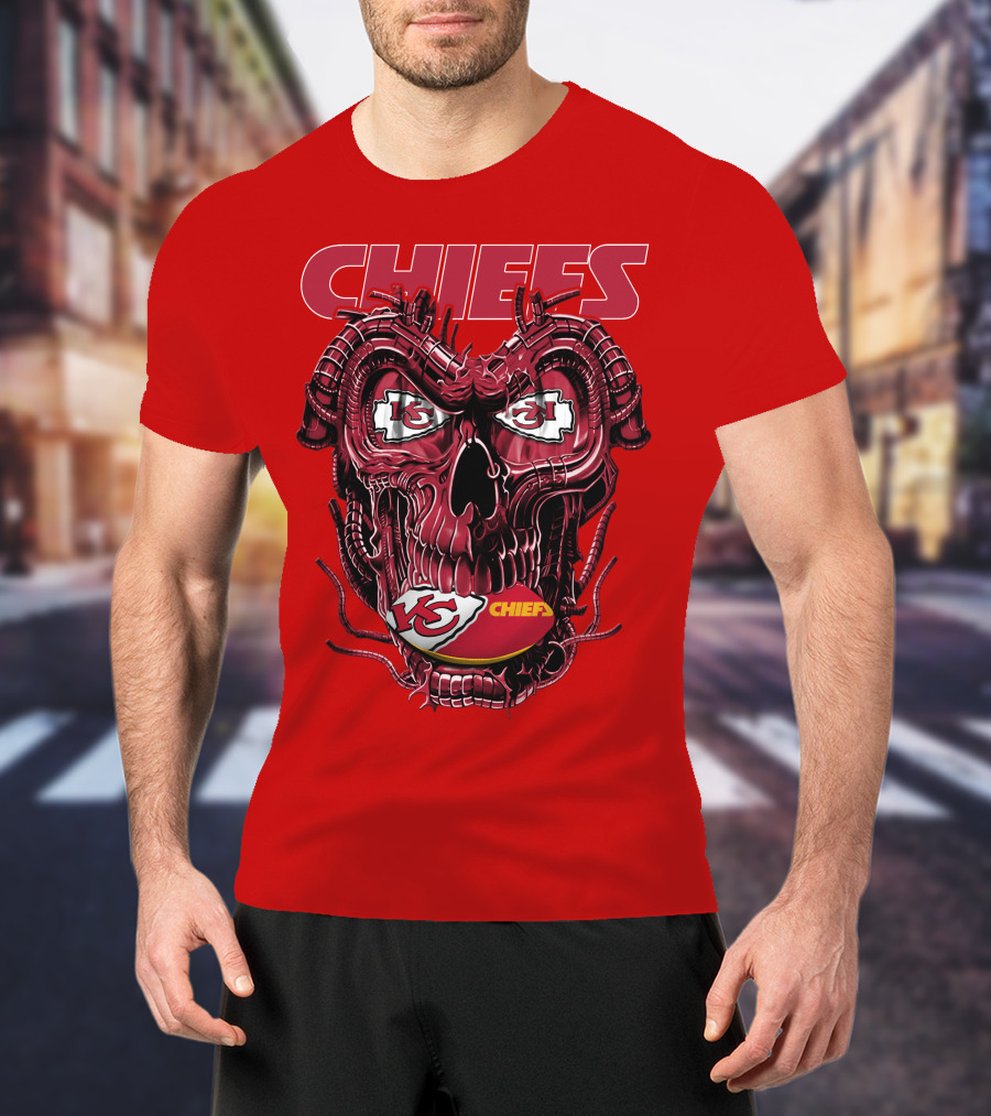 Chiefs Dragonskull Kansas City Football T-Shirt