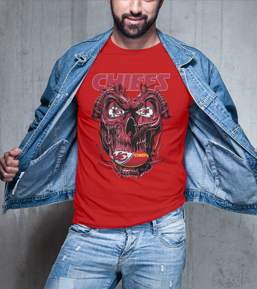 Chiefs Dragonskull Kansas City Football T-Shirt