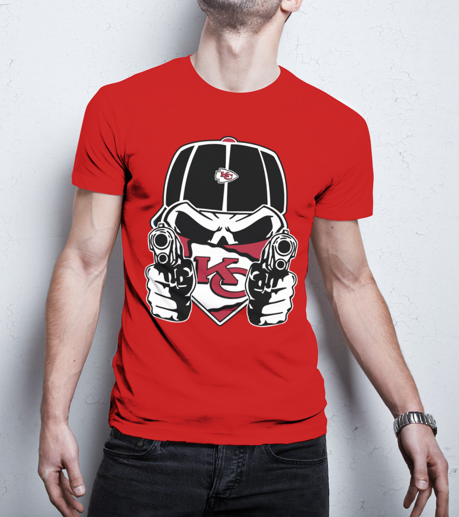 Kansas City Chiefs Bold Skull Logo Showdown T-Shirt