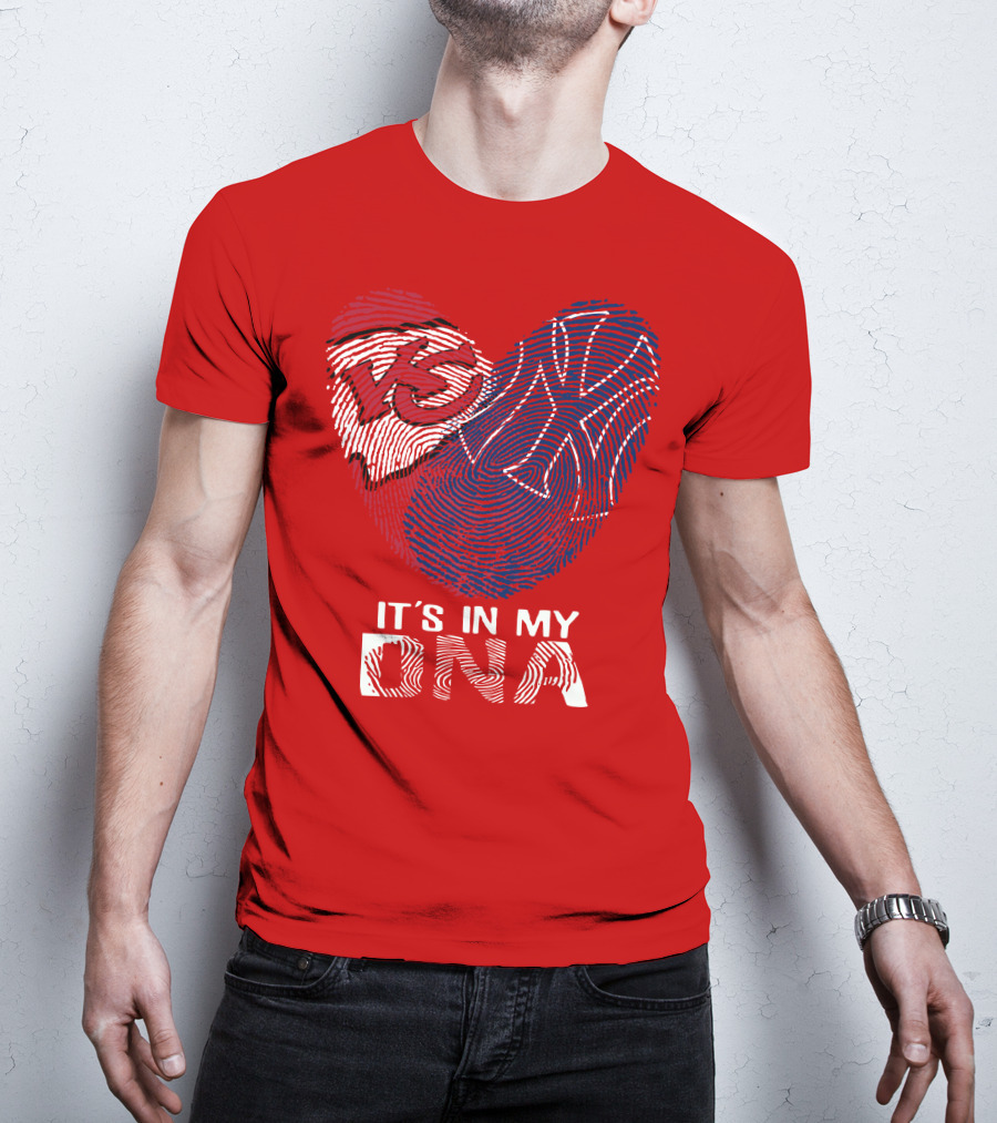 Kansas City Chiefs It's In My Dna Football Fingerprint Heart T-Shirt