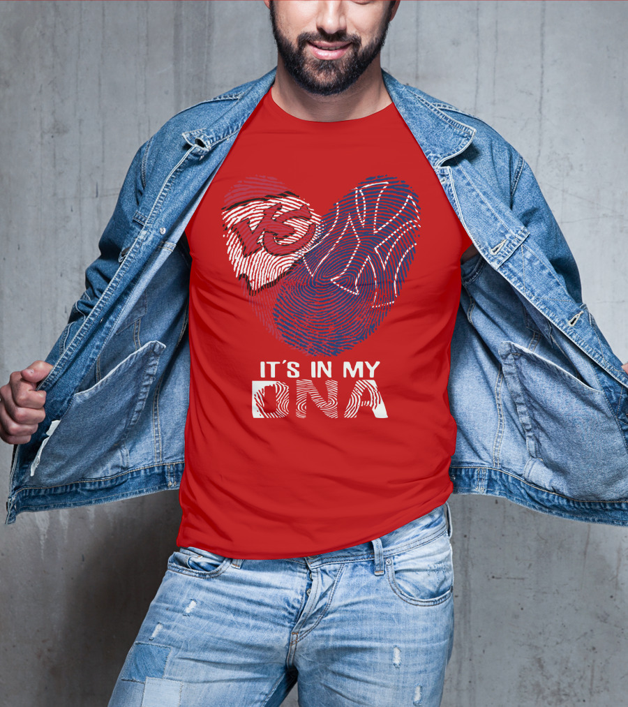 Kansas City Chiefs It's In My Dna Football Fingerprint Heart T-Shirt