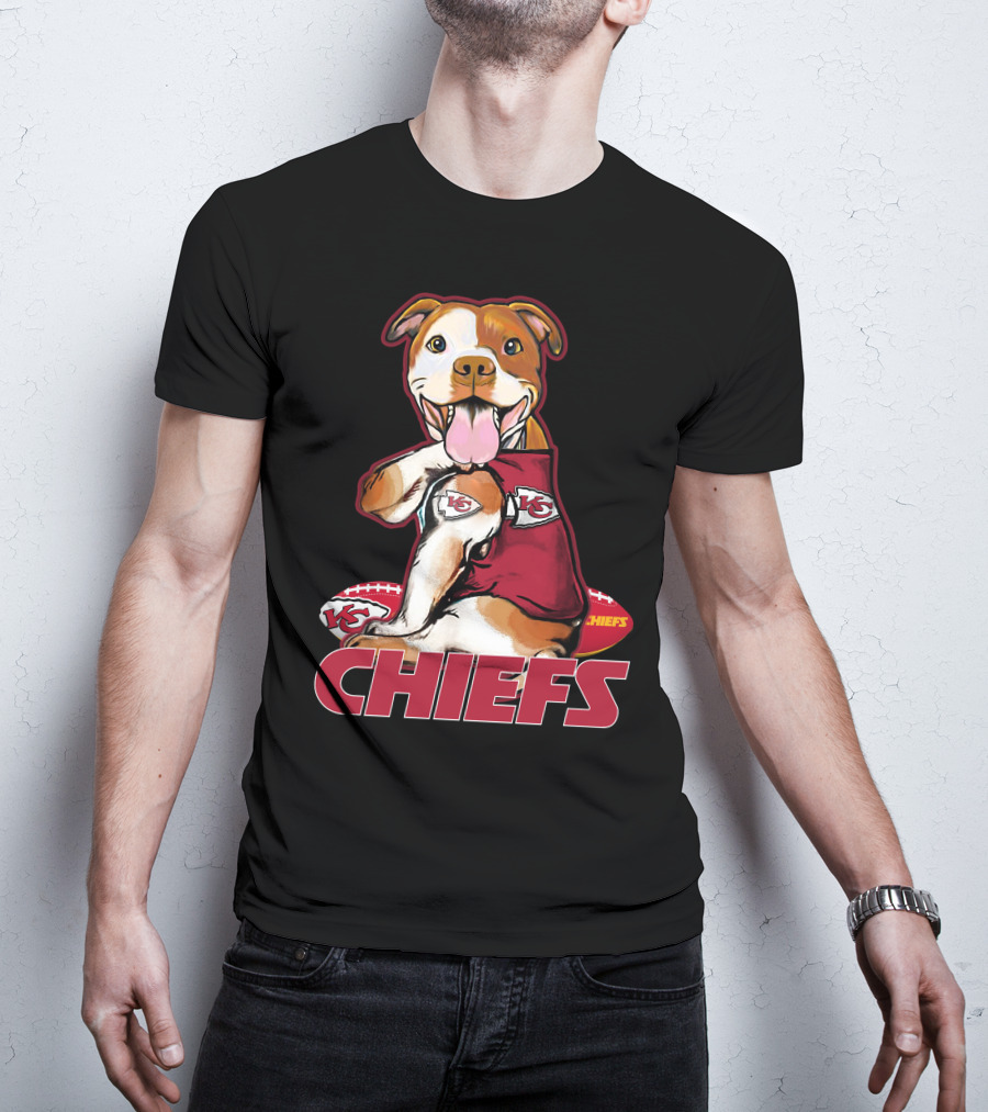 Pittbull KC Chiefs Football Mascot Fan T-Shirt