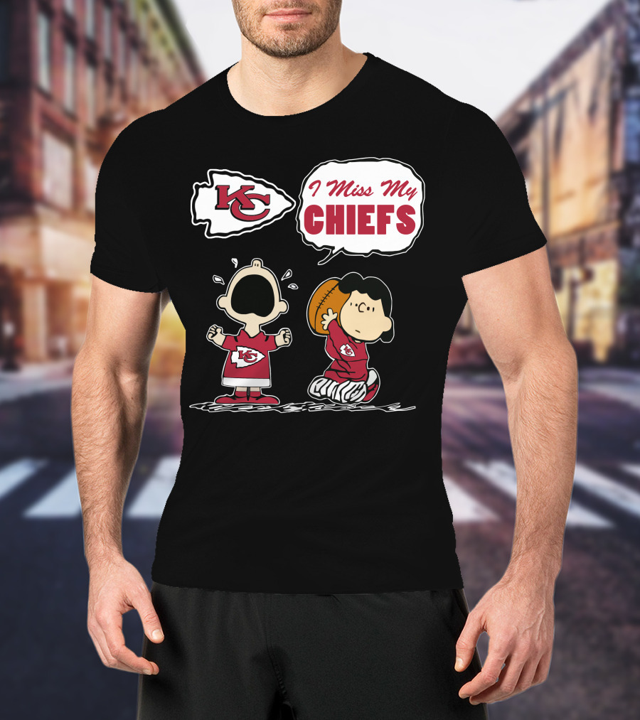 I Miss My Kansas City Chiefs Peanuts Football T-Shirt