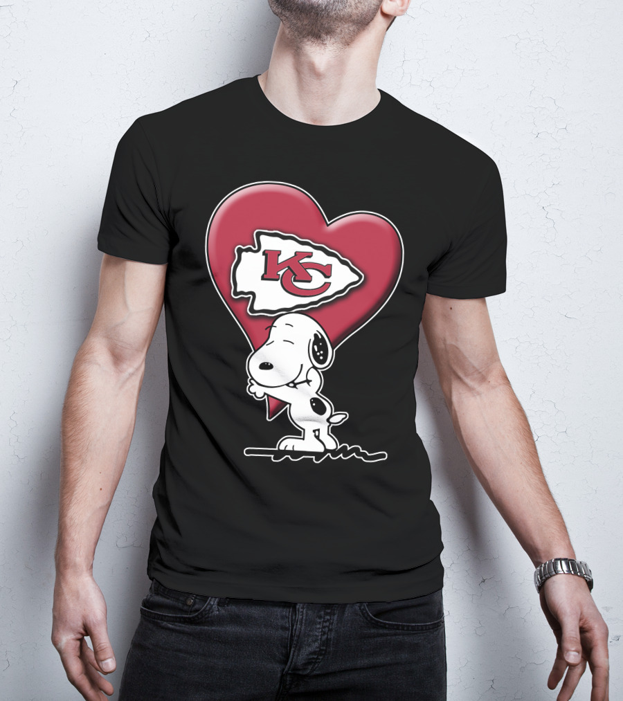Snoopy Kansas City Chiefs Heart T-Shirt