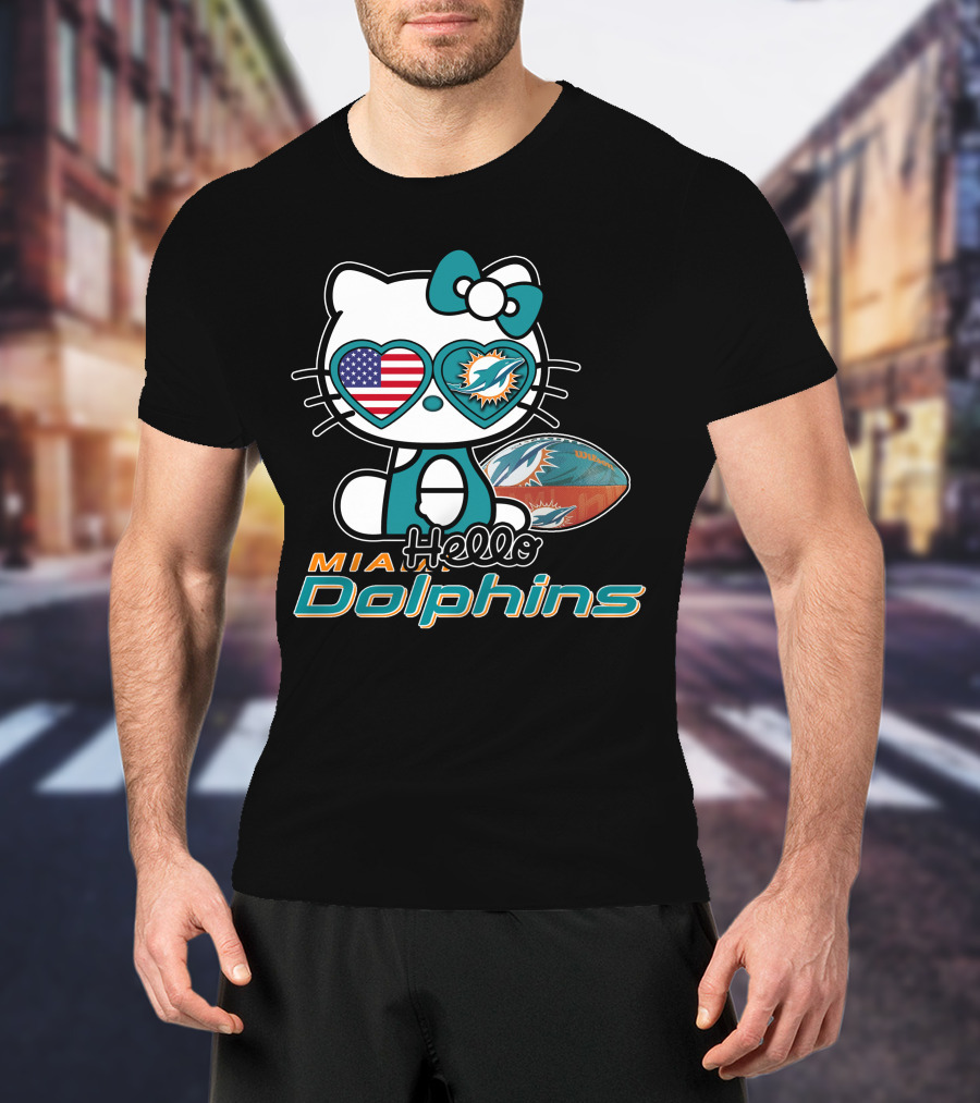 Mia Hello Dolphins American Football Miami Nfl T-Shirt