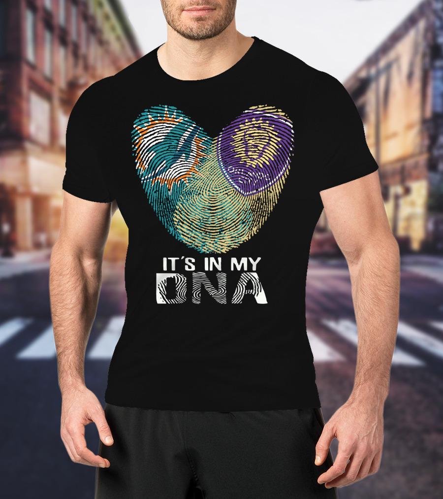 It's In My Dna Miami Dolphins Orlando City Sc T-Shirt