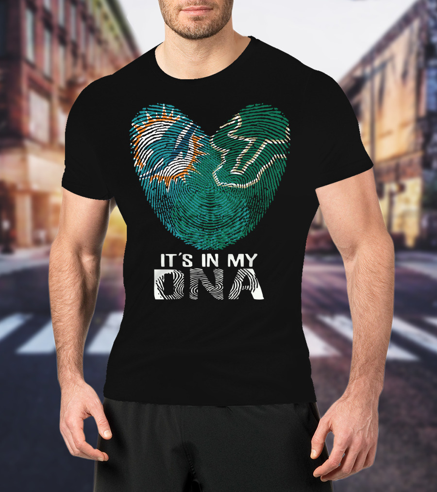 Miami Dolphins It's In My Dna Fingerprint T-Shirt