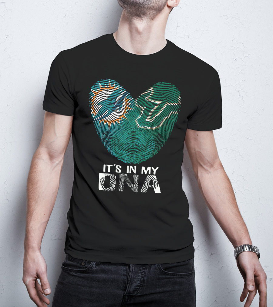 Miami Dolphins It's In My Dna Fingerprint T-Shirt