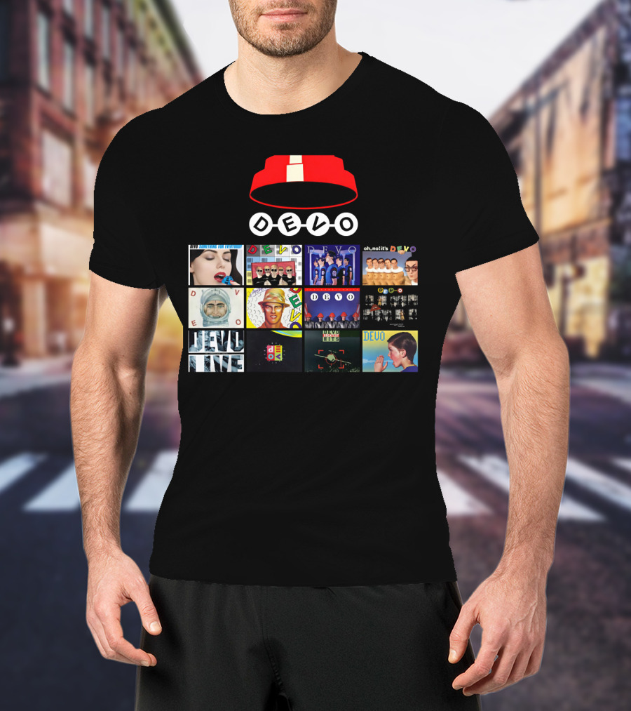 DEVO Album Covers Collection With Signature Energy Dome T-Shirt