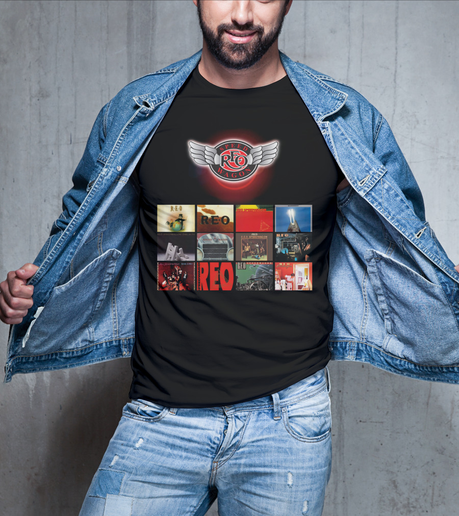 REO Speedwagon Album Covers With Iconic Band T-Shirt