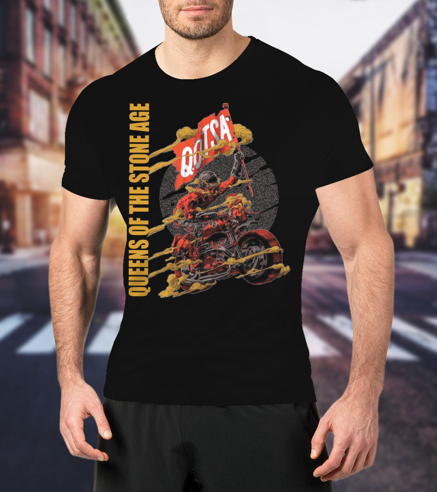 Queens Of The Stone Age QOTSA Motorcycle Rider T-Shirt