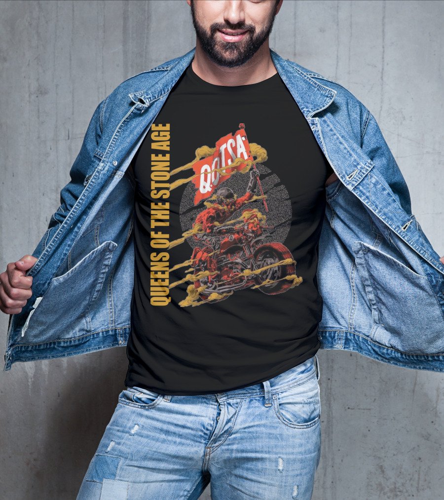 Queens Of The Stone Age QOTSA Motorcycle Rider T-Shirt