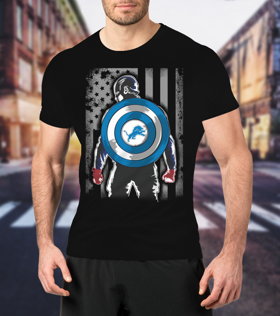 Detroit Lions USA Shield T-Shirt