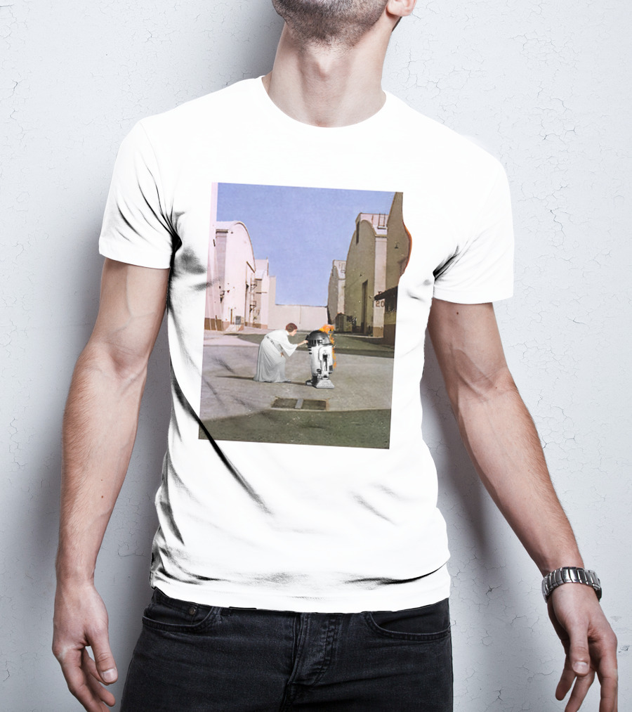 Wish You Were Leia With Princess And Droid In Iconic Courtyard Scene T-Shirt