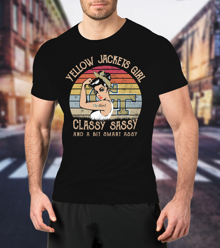 Yellow Jackets Girl Classy Sassy And A Bit Smart Assy GT Girl T-Shirt