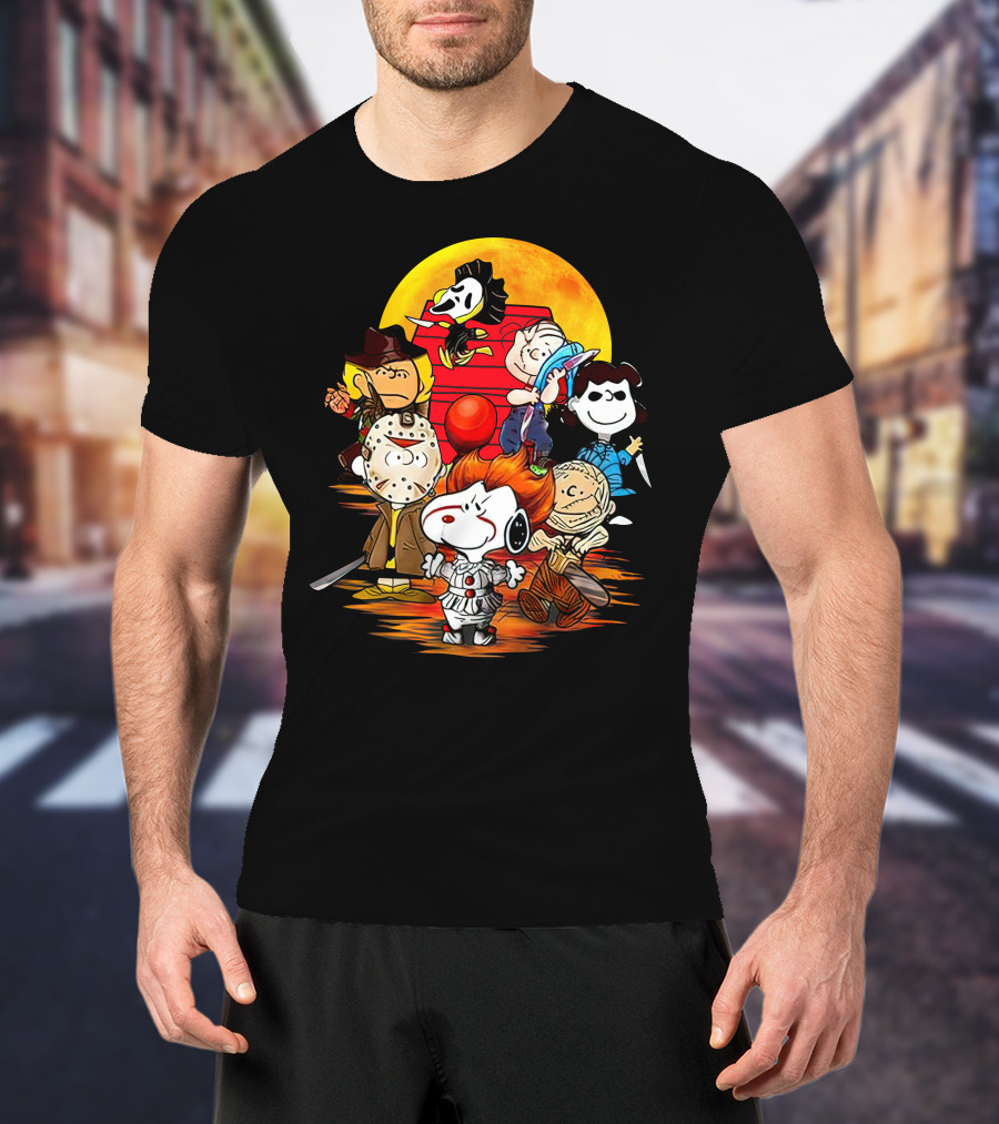 Snoopy And Friends Halloween Horror Mashup T-Shirt