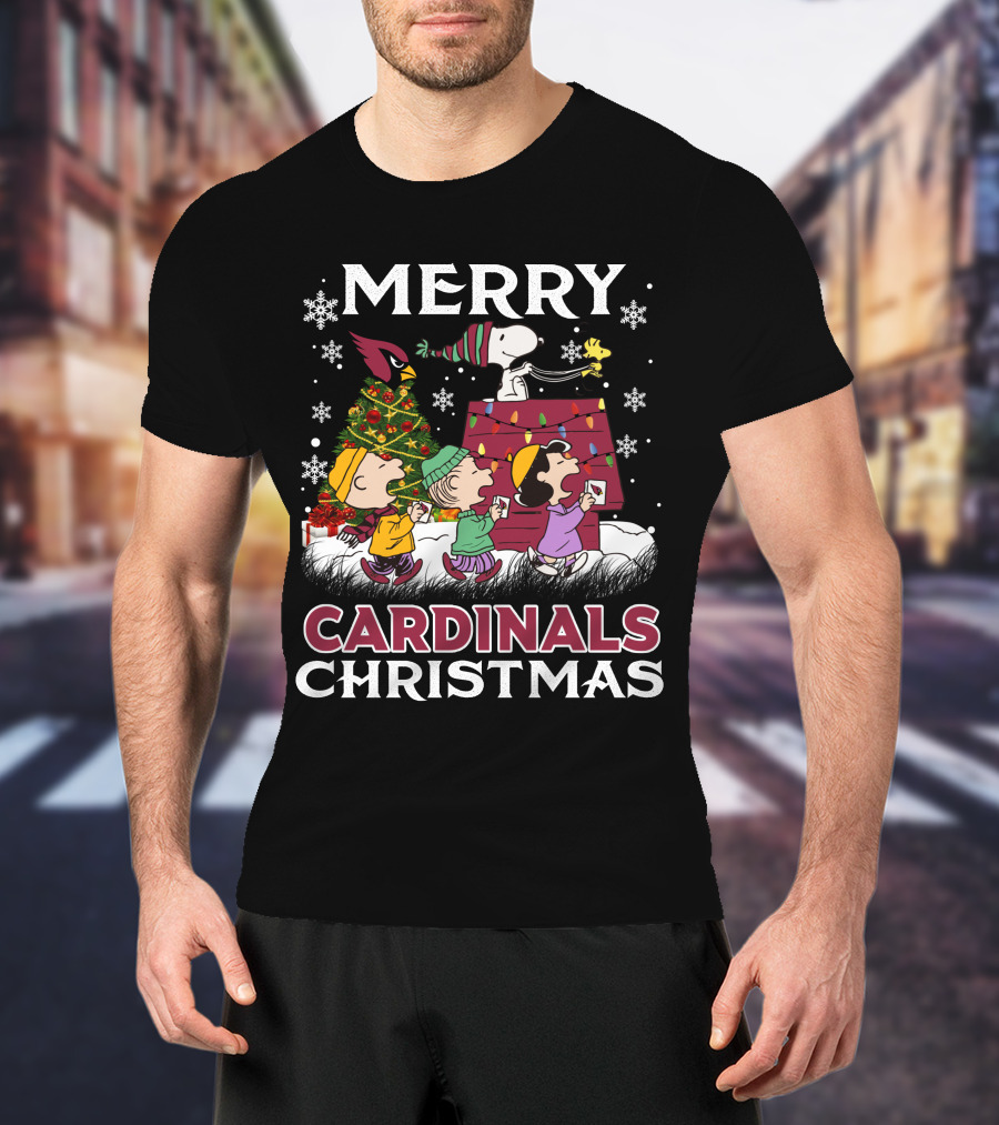 Merry Cardinals Christmas Snoopy And Friends Peanuts Holiday T-Shirt