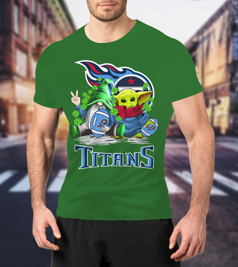 Tennessee Titans St. Patrick’s Day Gnome And Alien Football T-Shirt