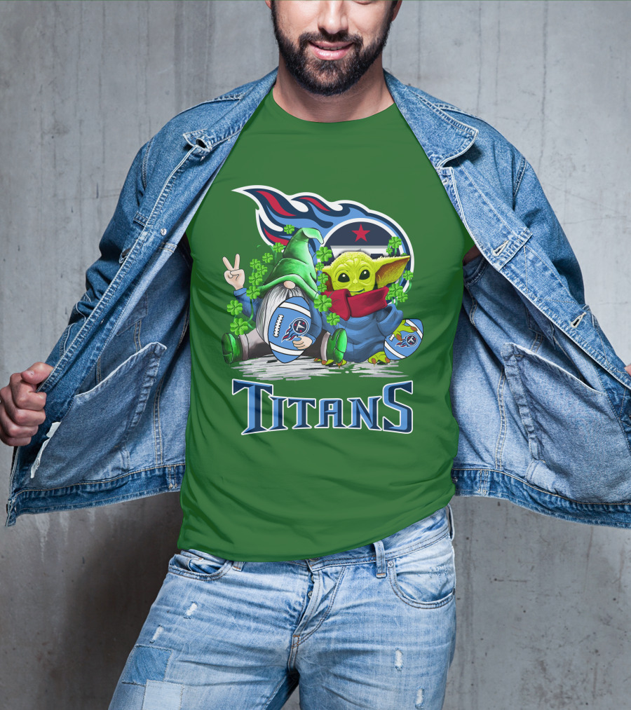 Tennessee Titans St. Patrick’s Day Gnome And Alien Football T-Shirt