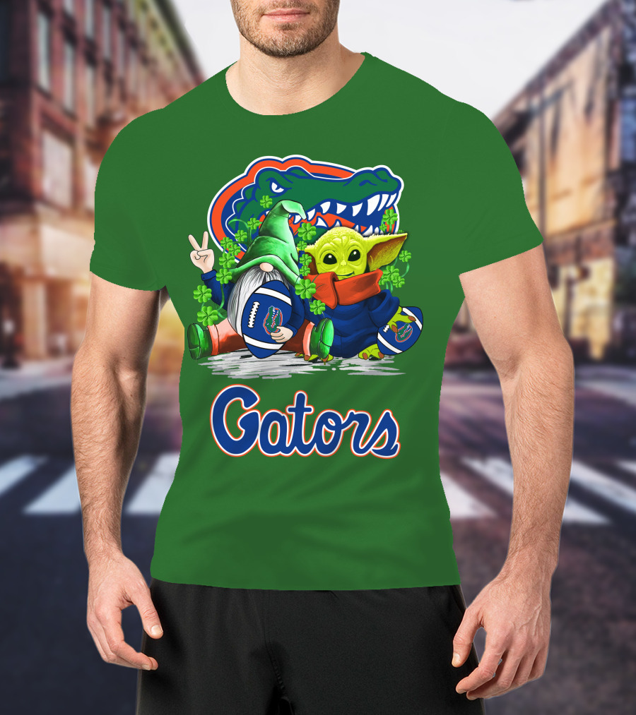 Florida Gators Football St. Patrick's Day Gnome And Baby Alien T-Shirt