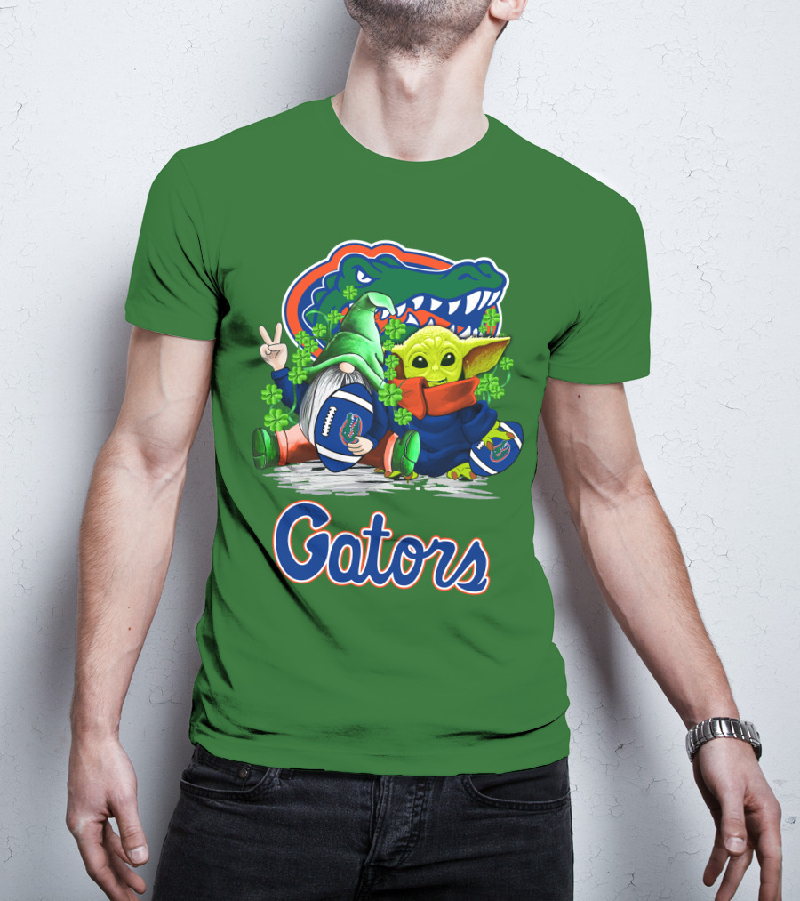 Florida Gators Football St. Patrick's Day Gnome And Baby Alien T-Shirt