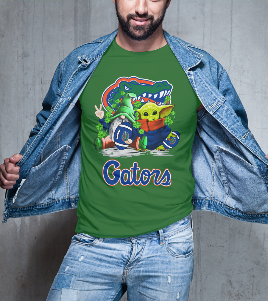 Florida Gators Football St. Patrick's Day Gnome And Baby Alien T-Shirt