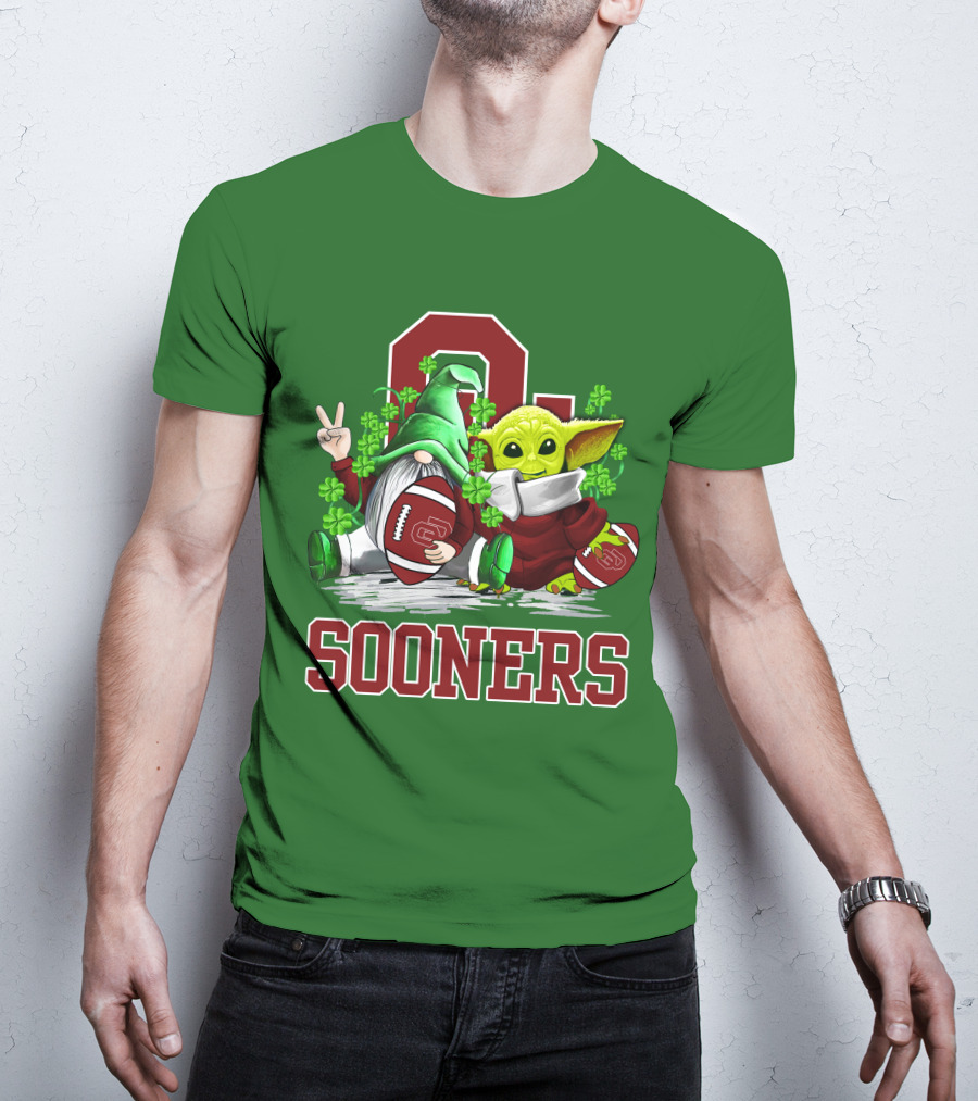 Oklahoma Sooners St. Patrick's Day Football Gnome And Alien T-Shirt