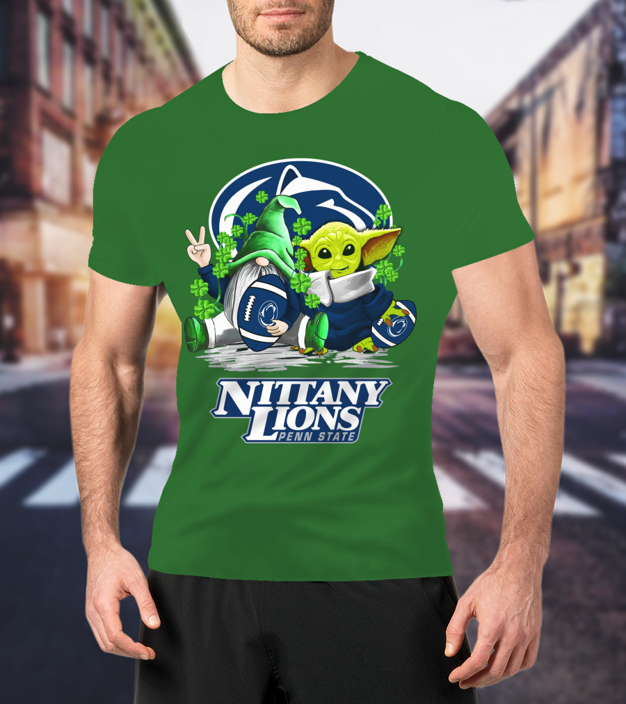 Penn State Nittany Lions St. Patrick's Day Football Shamrocks T-Shirt