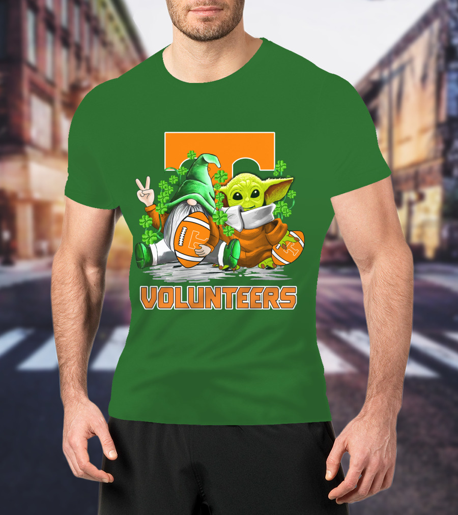 Tennessee Volunteers Football St. Patrick’s Day Gnome And Baby Alien T-Shirt