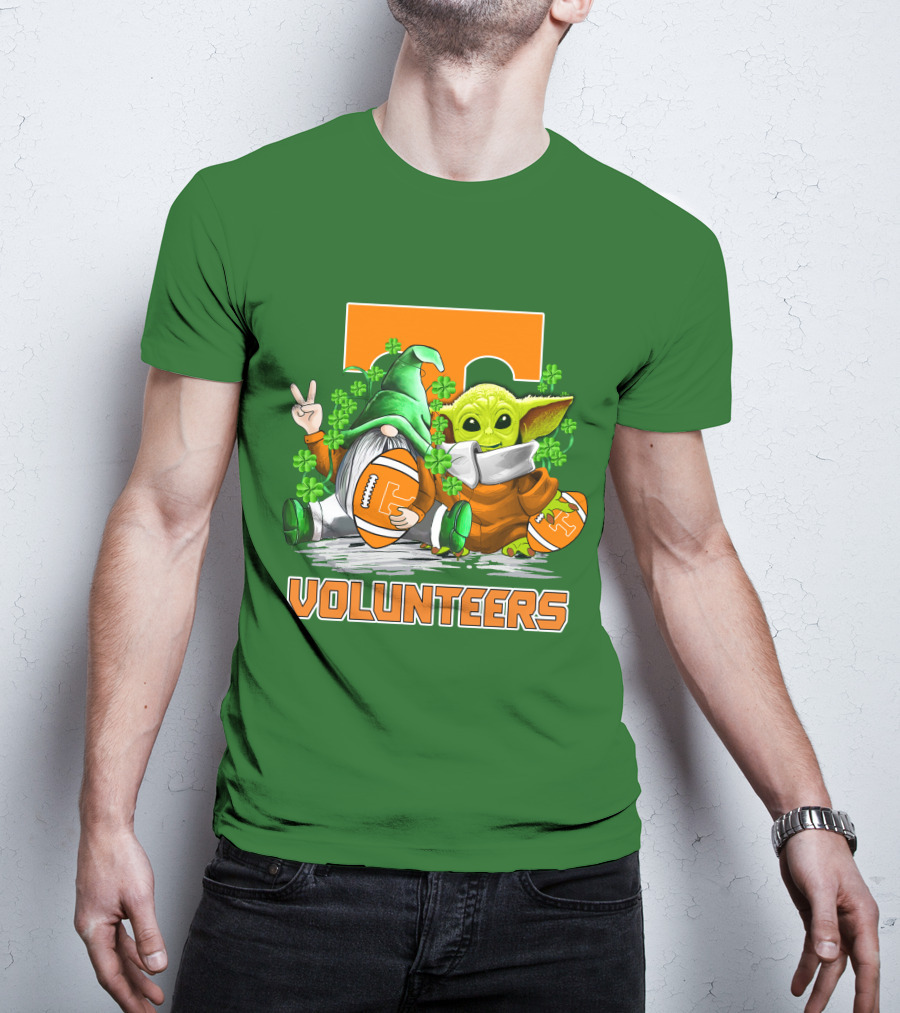 Tennessee Volunteers Football St. Patrick’s Day Gnome And Baby Alien T-Shirt