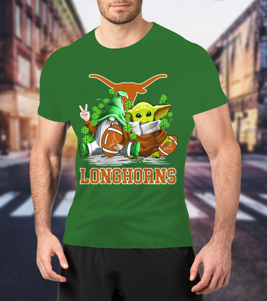 Texas Longhorns Football Patrick’s Day Longhorns Gnome Baby Jedi T-Shirt