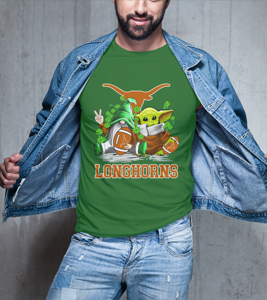 Texas Longhorns Football Patrick’s Day Longhorns Gnome Baby Jedi T-Shirt