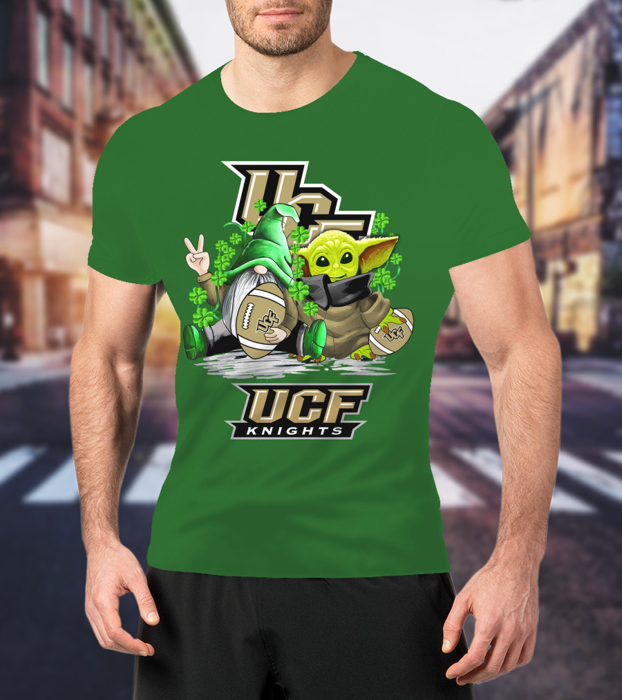 UCF Knights Football St. Patrick's Day Shamrock Gnome Baby Alien T-Shirt