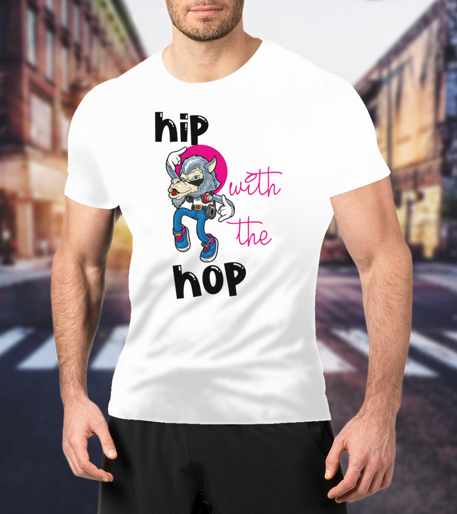 Hip With The Hop Dancing Donkey In Headphones Animation T-Shirt