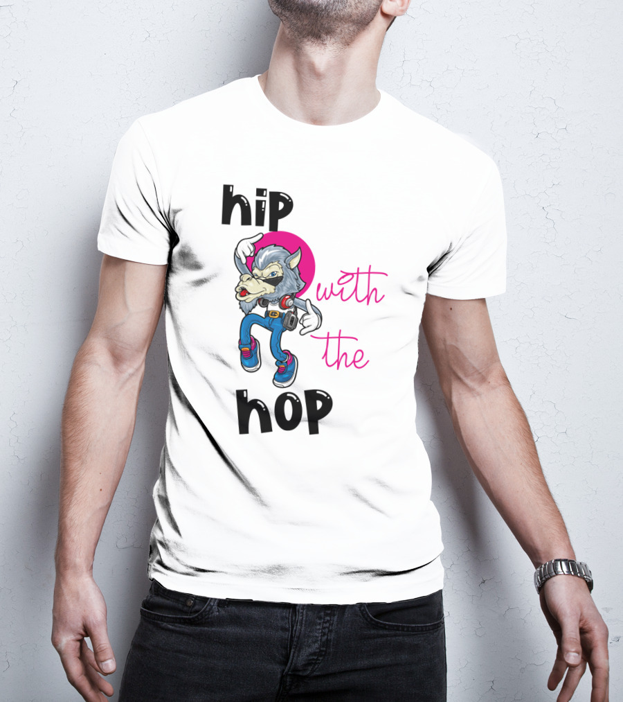 Hip With The Hop Dancing Donkey In Headphones Animation T-Shirt