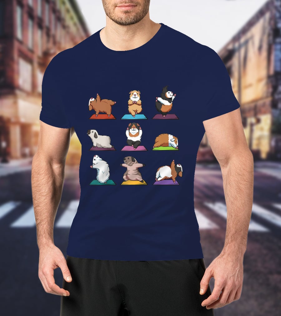 Guinea Pig Yoga Poses Cute Animal Humor T-Shirt