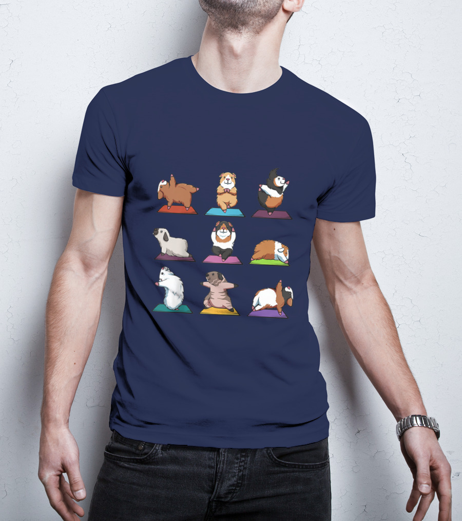 Guinea Pig Yoga Poses Cute Animal Humor T-Shirt