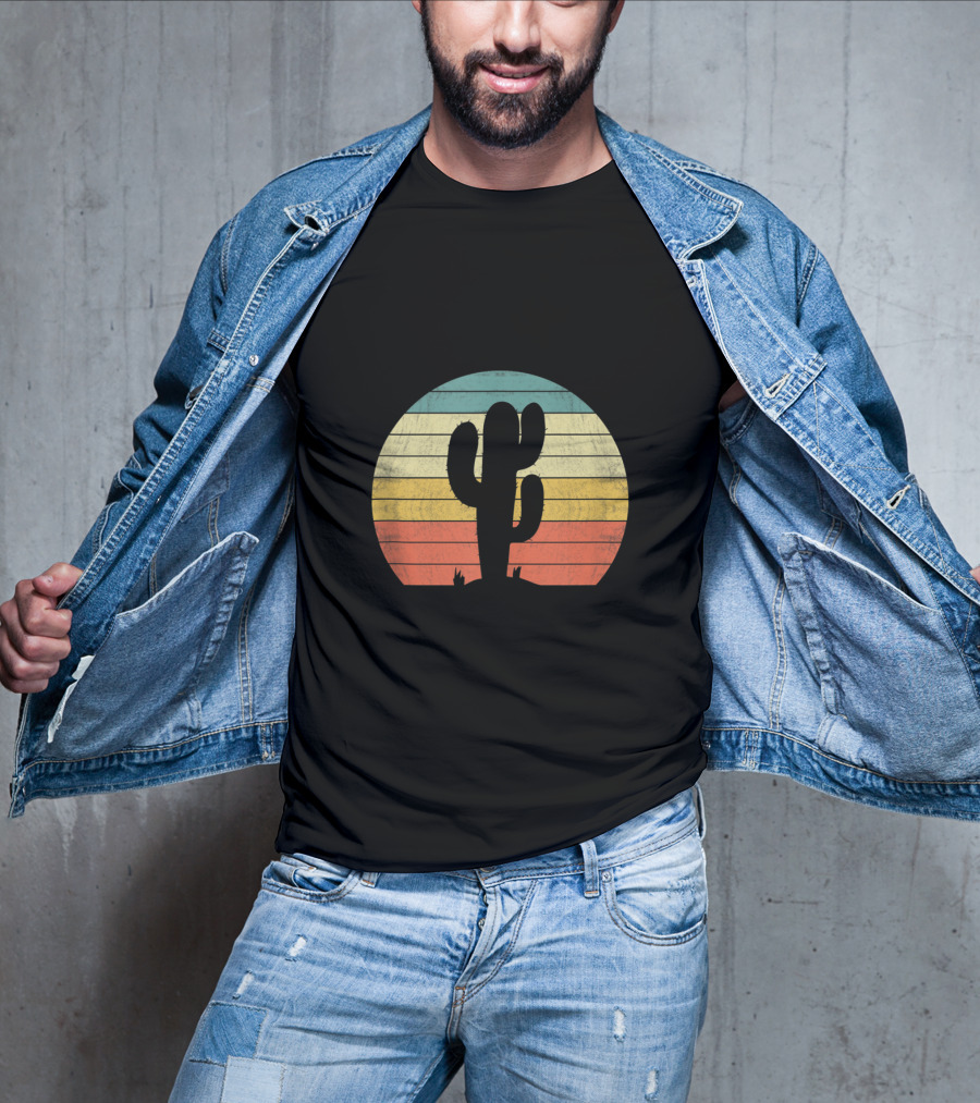 Retro Sunset Saguaro Cactus T-Shirt