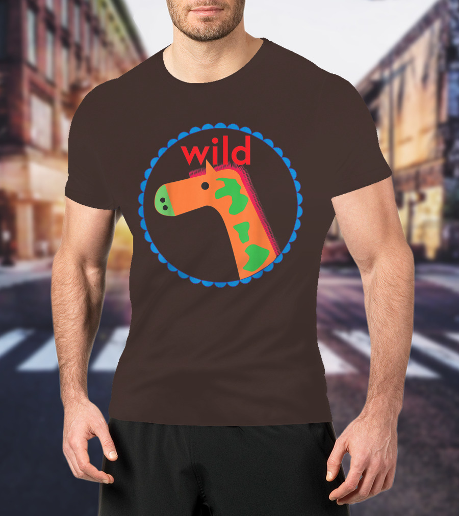 Wild Horse Multicolored Pattern Circle T-Shirt