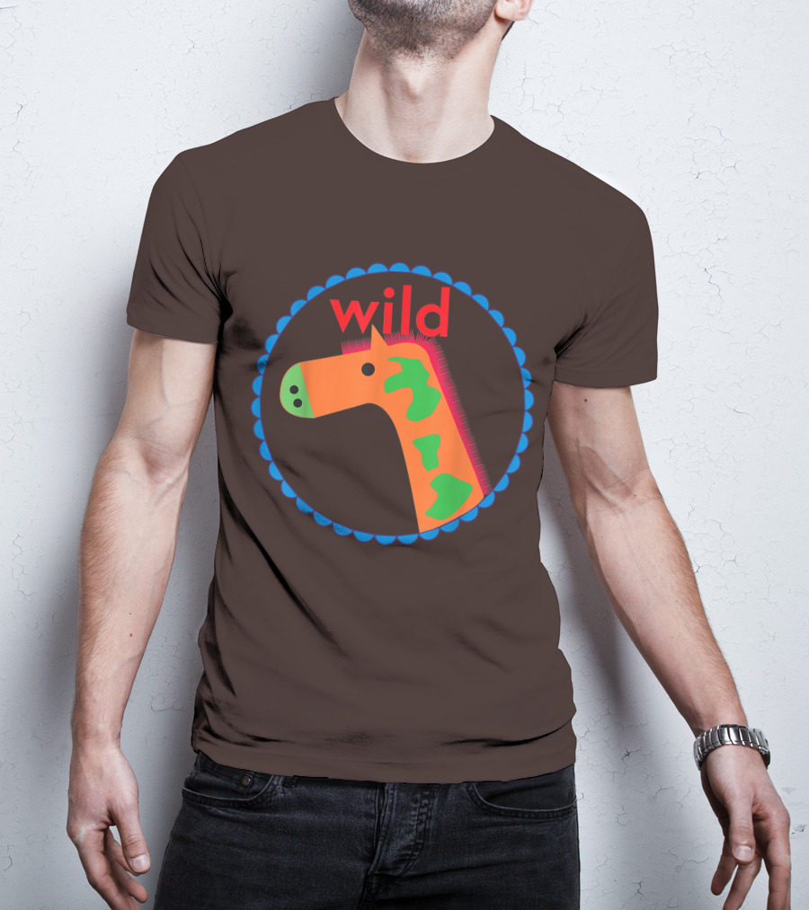 Wild Horse Multicolored Pattern Circle T-Shirt