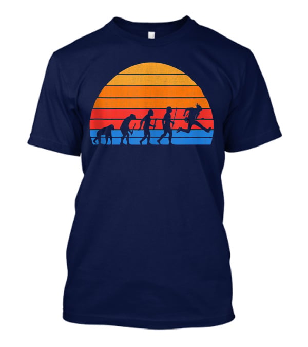 Guitarist Evolution Silhouette Retro Sunset T-Shirt